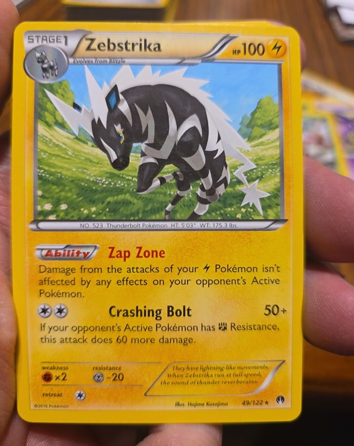 2016 Pokemon XY Breakpoint #49 Zebstrika — front