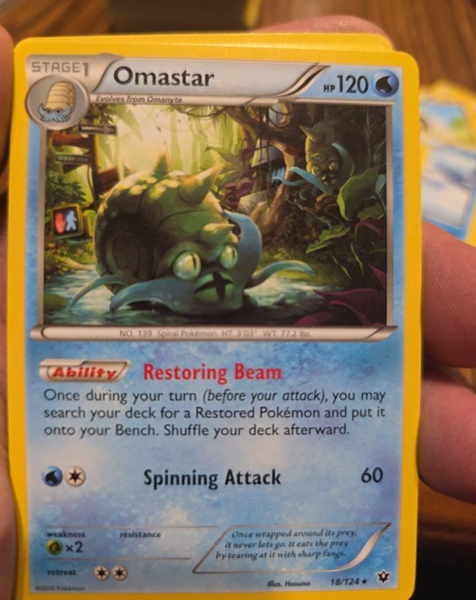 2016 Pokémon XY Fates Collide #18 Omastar — front