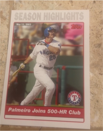 2004 Topps #334 Rafael Palmeiro Texas Rangers Season Highlights — front