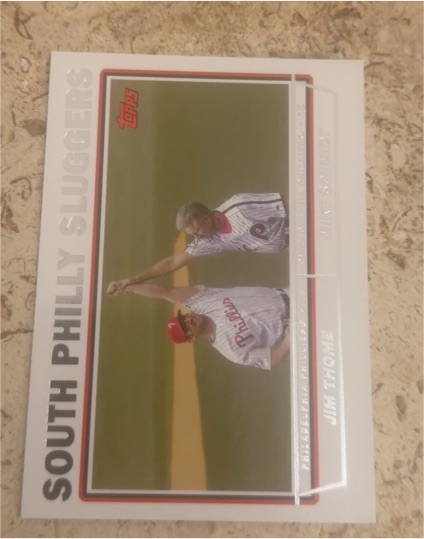 2004 Topps #695 South Philly Sluggers Jim Thome & Mike Schmidt — front
