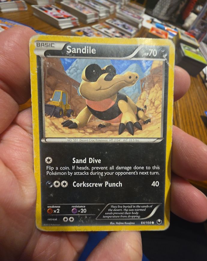 2012 Pokémon Dark Explorers #64 Sandile — front