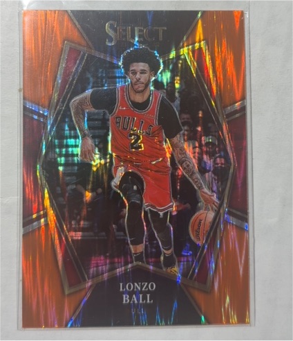 2021-22 Panini Select Premier Level Orange Flash #107 Lonzo Ball — front