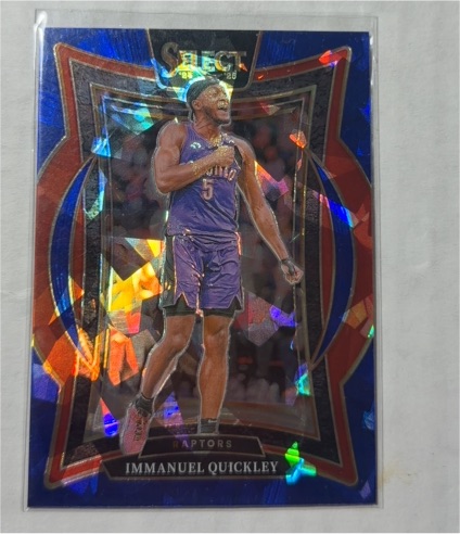 2024-25 Panini Select #41 Immanuel Quickley Blue Cracked Ice Prizm — front