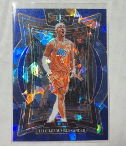 2024-25 Panini Select #36 Shai Gilgeous-Alexander Blue Cracked Ice Prizm — front