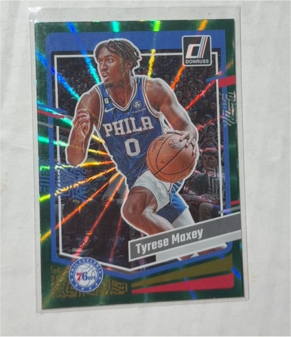 2023-24 Donruss #152 Tyrese Maxey Green Laser — front