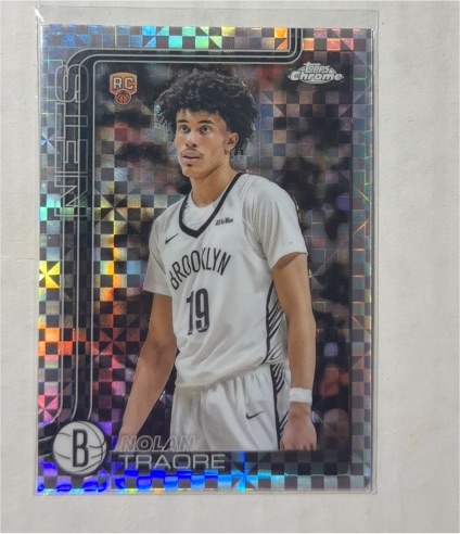 2025-26 Topps Chrome #269 Nolan Traore X-Fractor Rookie — front