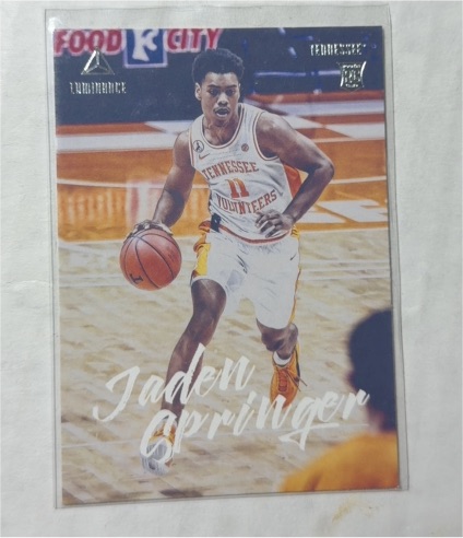2021-22 Panini Chronicles Draft Picks Luminance #95 Jaden Springer — front