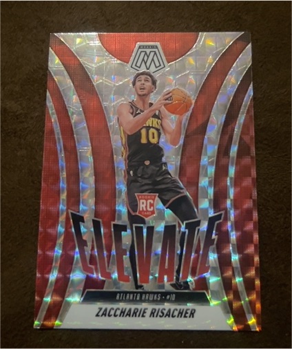 2024-25 Panini Mosaic #8 Zaccharie Risacher Elevate Mosaic Prizm Rookie — front
