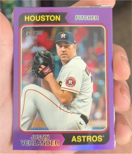 2023 Topps Heritage High Number #645 Justin Verlander Purple Refractor Houston Astros — front