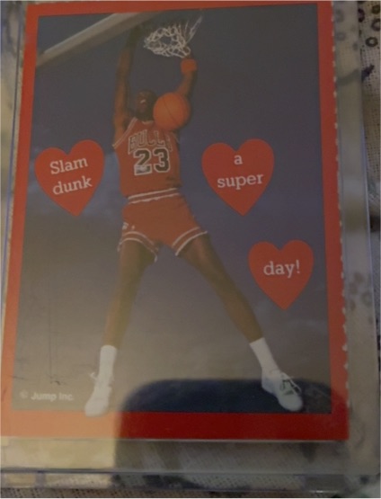 1991 Jump Inc Michael Jordan Valentine Card Slam Dunk a Super Day — front