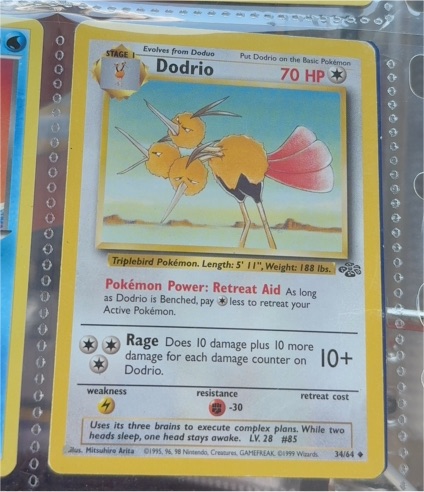 1999 Pokémon #34 Dodrio — front