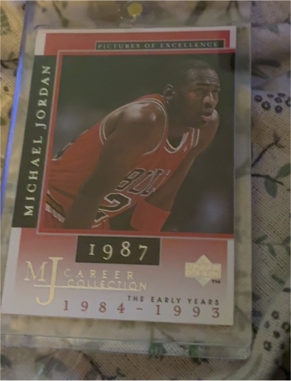 1998 Upper Deck MJ Career Collection Pictures of Excellence #1987 Michael Jordan — front