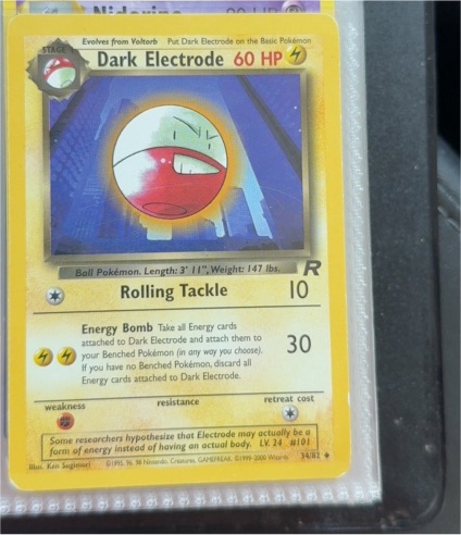 1999 Pokémon Team Rocket #34 Dark Electrode — front