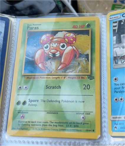 1995 Pokémon Jungle #59 Paras — front