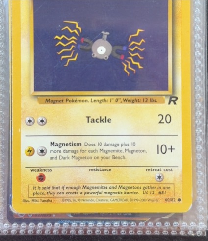 1999 Pokémon Team Rocket #60 Magnemite — front