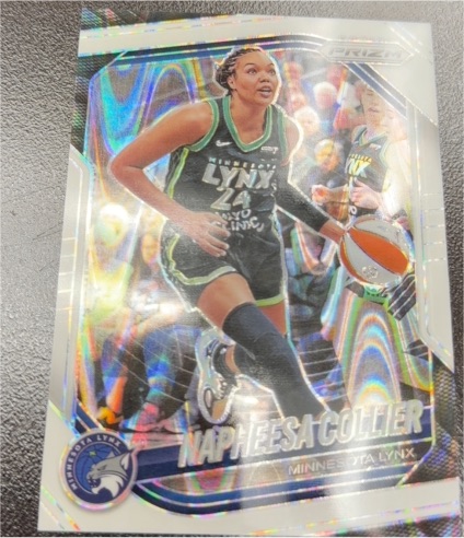 2025 Panini Prizm WNBA #8 Napheesa Collier White Seismic Prizm Minnesota Lynx — front