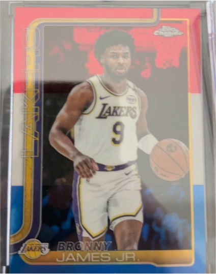 2025-26 Topps Chrome #182 Bronny James Jr. Red White Blue — front