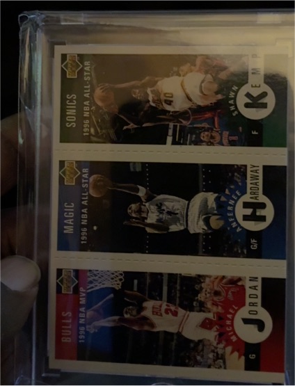 1996-97 Upper Deck Collector's Choice #M11 Michael Jordan / Hardaway / Kemp — front