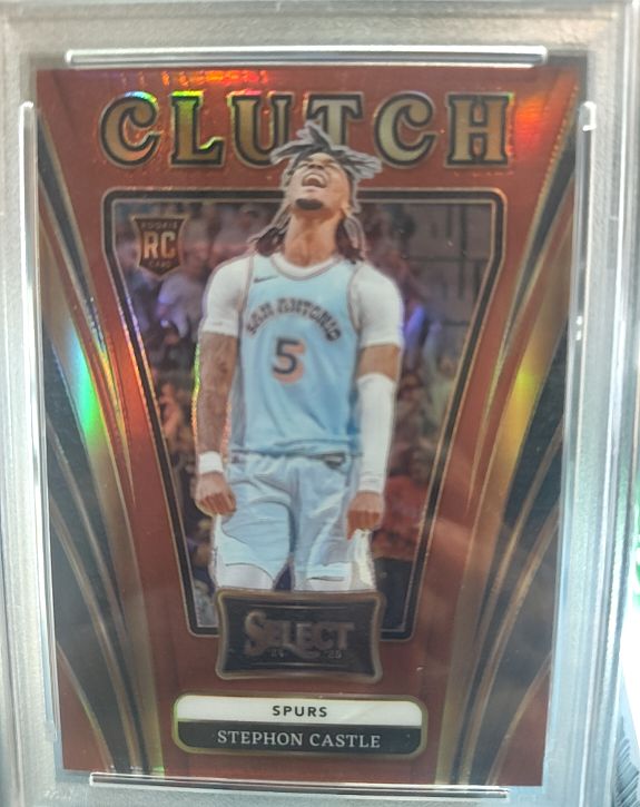 2024-25 Panini Select #16 Stephon Castle Rookie Clutch Red Prizm — front