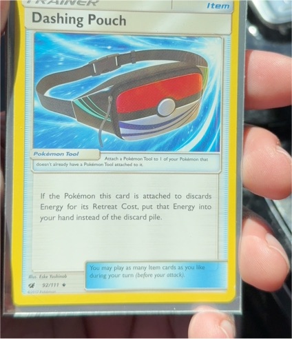 2017 Pokémon TCG Crimson Invasion #92 Dashing Pouch — front