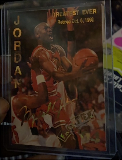 1994 Frontier Sports Greatest Ever Michael Jordan Gold Signature Retired Oct 6, 1993 — front