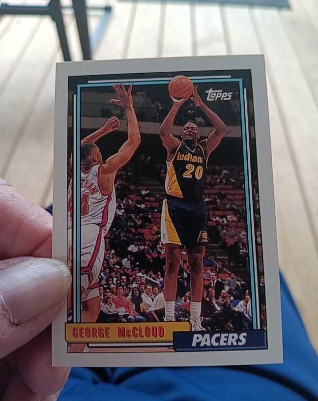 1992 Topps #76 George McCloud Indiana Pacers — front