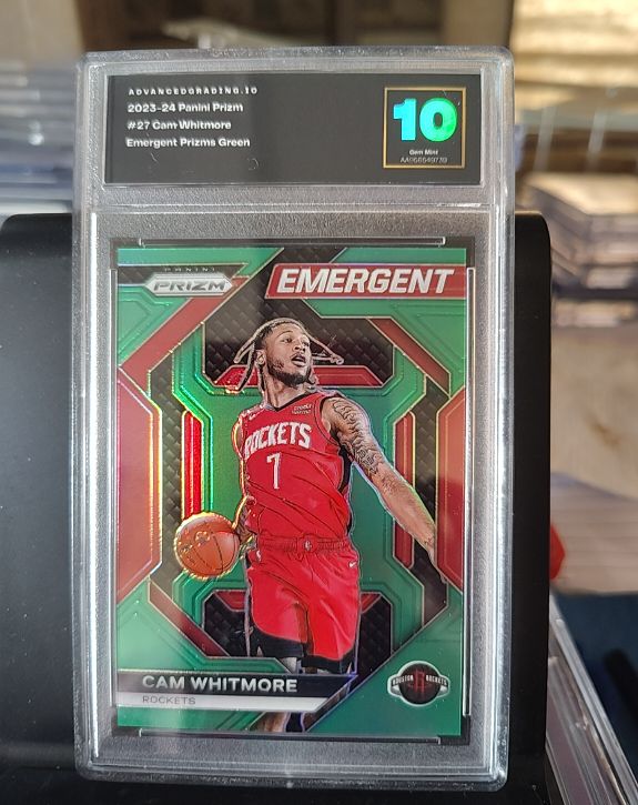 2023-24 Panini Prizm #27 Cam Whitmore Emergent Green Prizm — front