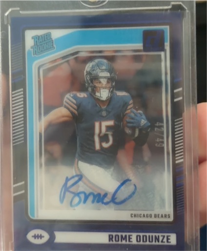 2024 Donruss Clearly #60 Rome Odunze Rated Rookie Auto RC — front