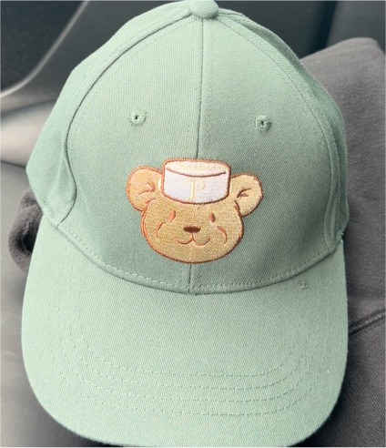 Teddy Fresh Mint Green Hat with Bear Logo — front