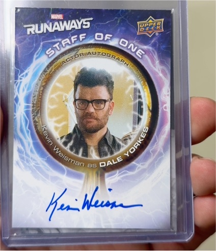 2020 Upper Deck Marvel Runaways Staff of One #SOO-KW Kevin Weisman as Dale Yorkes — front