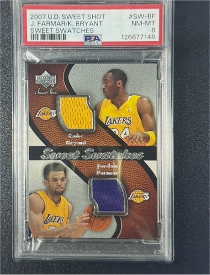 2007 Upper Deck Sweet Shot #SW-BF Jordan Farmar & Kobe Bryant Sweet Swatches — front