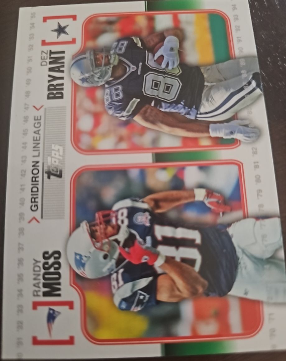 2010 Topps Gridiron Lineage #GL-MBR Randy Moss / Dez Bryant — front