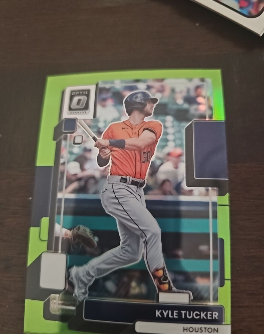2022 Panini Donruss Optic #176 Kyle Tucker Lime Green Prizm — front