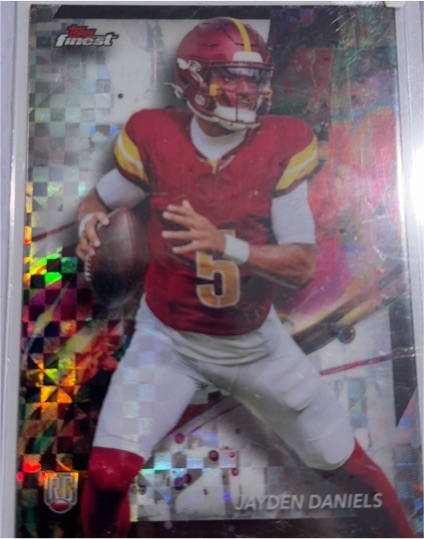 2024 Topps Finest #67 Jayden Daniels Checkerboard Refractor Rookie — front