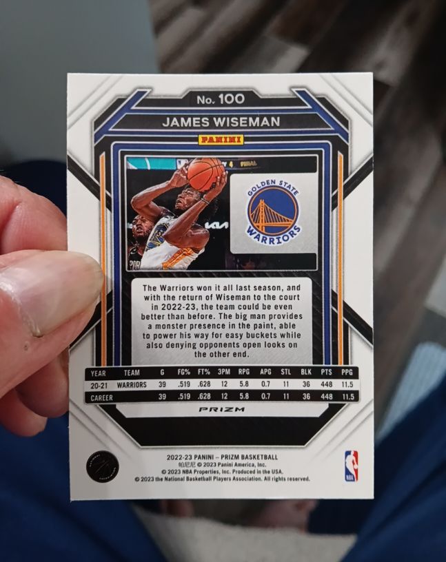 2022-23 Panini Prizm #100 James Wiseman — front
