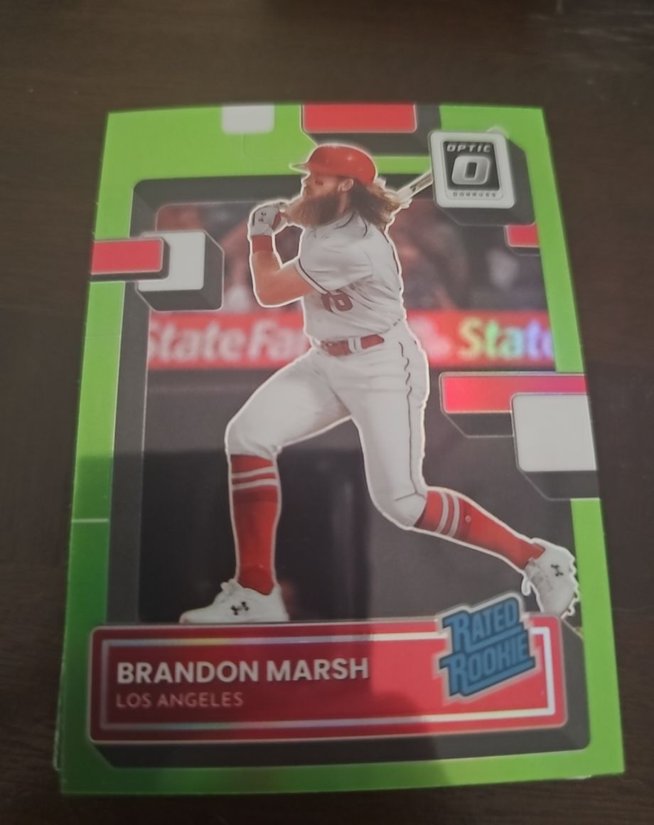 2022 Donruss Optic Lime Green #41 Brandon Marsh Rated Rookie — front