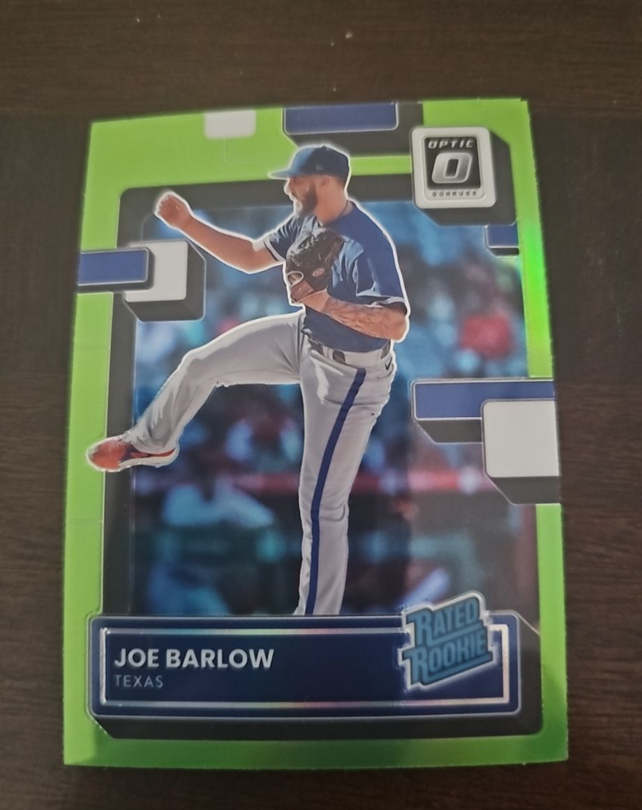 2022 Panini Donruss Optic #96 Joe Barlow Lime Green Rated Rookie — front