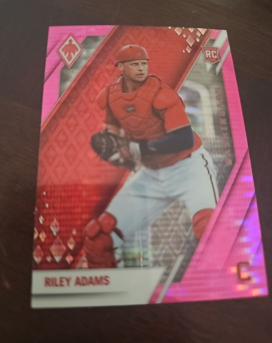 2022 Panini Chronicles Phoenix Pink Pulsar #14 Riley Adams Rookie — front