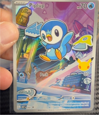 2026 Pokémon MEP 042 Piplup First Partner Illustration Rare Promo — front