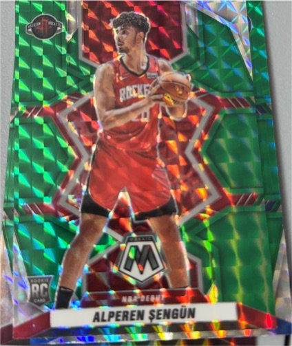 2021-22 Panini Mosaic #272 Alperen Sengun Green Prizm Rookie Card — front