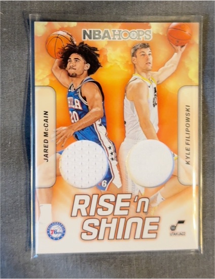 2024-25 Panini NBA Hoops #RSD-KJD Jared McCain/Kyle Filipowski Rise 'n Shine Dual Patch — front