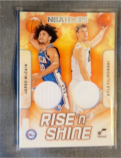2024-25 Panini NBA Hoops #RSD-KJD Jared McCain/Kyle Filipowski Rise 'n Shine Dual Patch — front