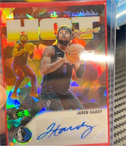 2023-24 NBA Hoops Premium Stock Hot Signatures #HS-HDY Jaden Hardy — front