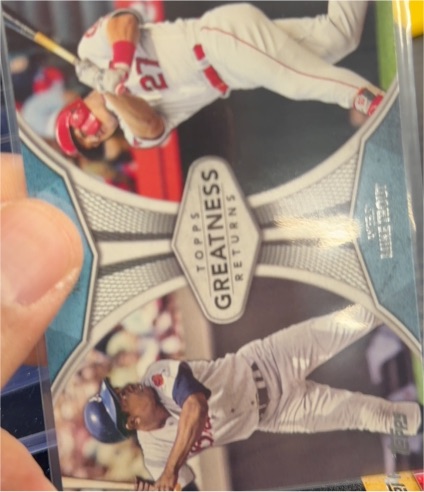 2019 Topps Greatness Returns #GR-14 Mike Trout, Hank Aaron — front