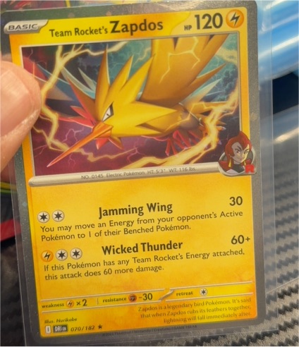 2023 Team Rocket's Zapdos #070 — front