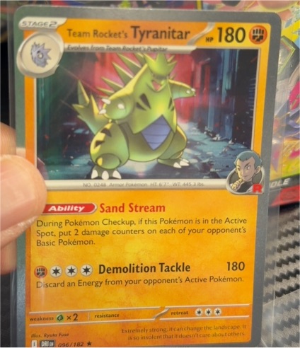 2025 Pokémon SV10: Destined Rivals #096 Team Rocket's Tyranitar — front