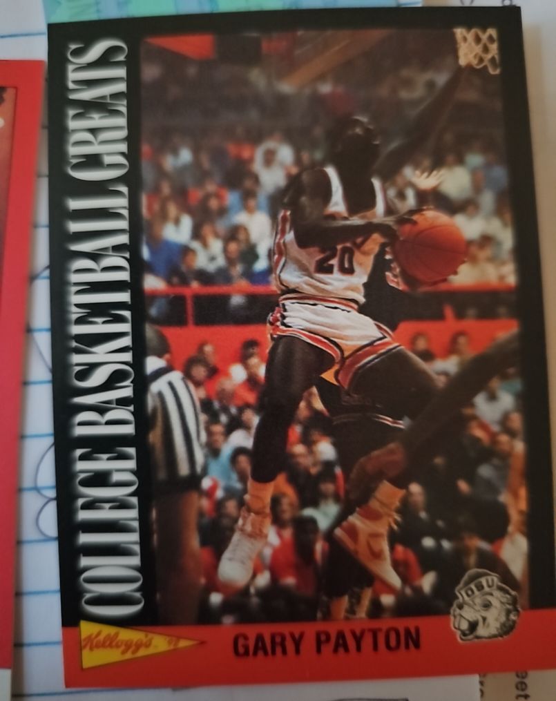 1992 Kellogg's College Basketball Greats #18 Gary Payton — front
