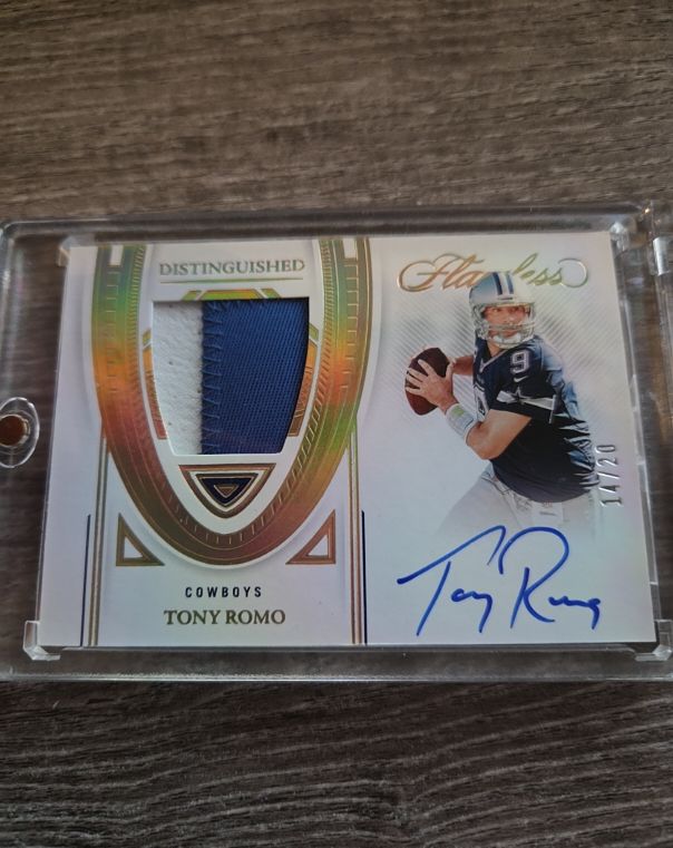 2022 Panini Flawless Distinguished Patch Auto #DPA-TR Tony Romo — front