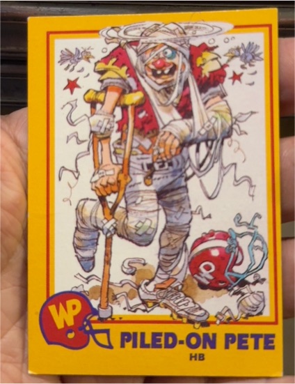1990 Sunkist Growers Wacky Players #9 Piled-On Pete — front
