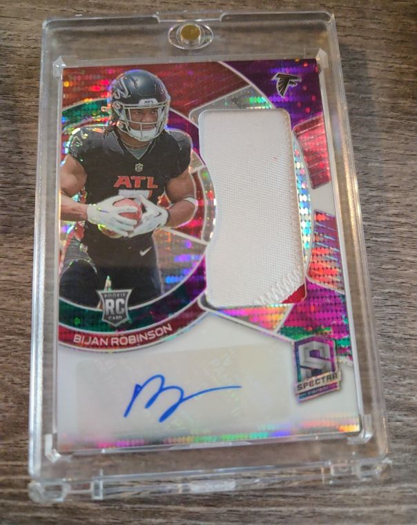 2023 Panini Spectra Radiant Rookie Patch Signatures #RAD-BRO Bijan Robinson — front